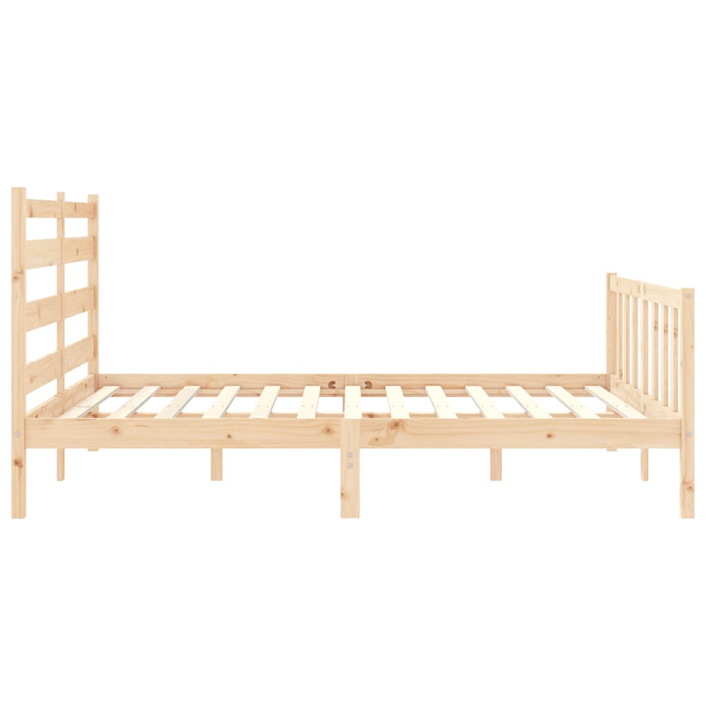 vidaXL Estructura de cama de matrimonio con cabecero madera maciza