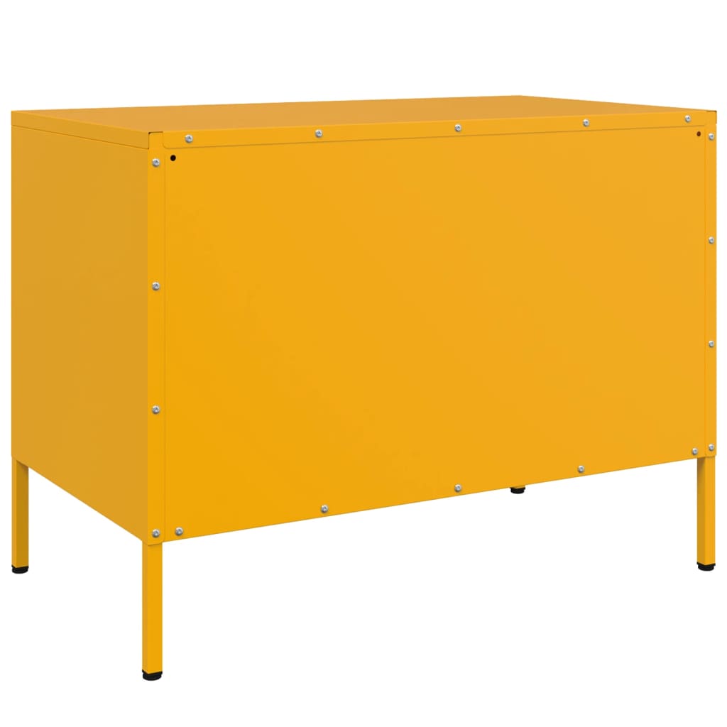 vidaXL Mueble de TV de acero amarillo mostaza 68x39x50,5 cm