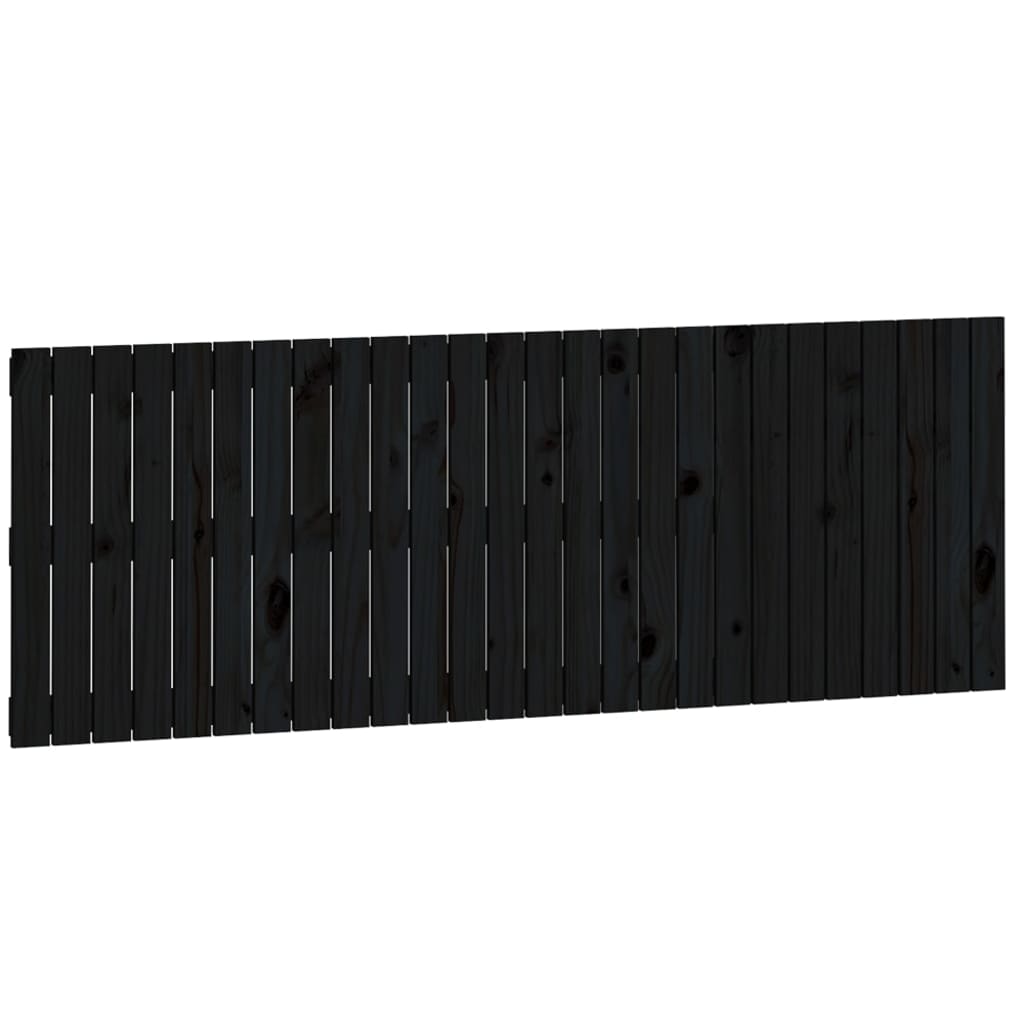 vidaXL Cabecero de cama de pared madera maciza pino negro 166x3x60 cm