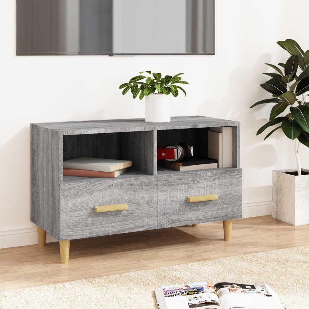 vidaXL Mueble de TV madera de ingeniería gris Sonoma 80x36x50 cm