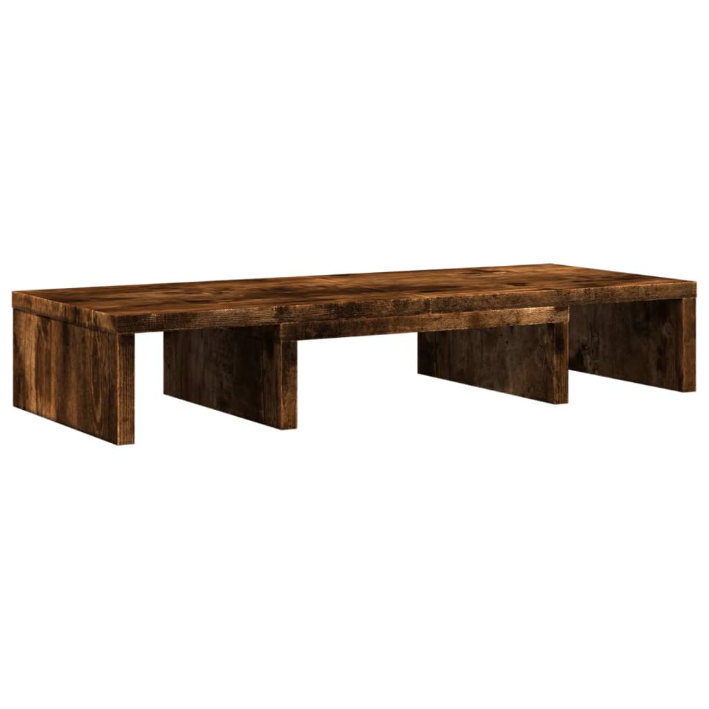 vidaXL Soporte de pantalla ajustable madera roble ahumado 60x24x10,5cm