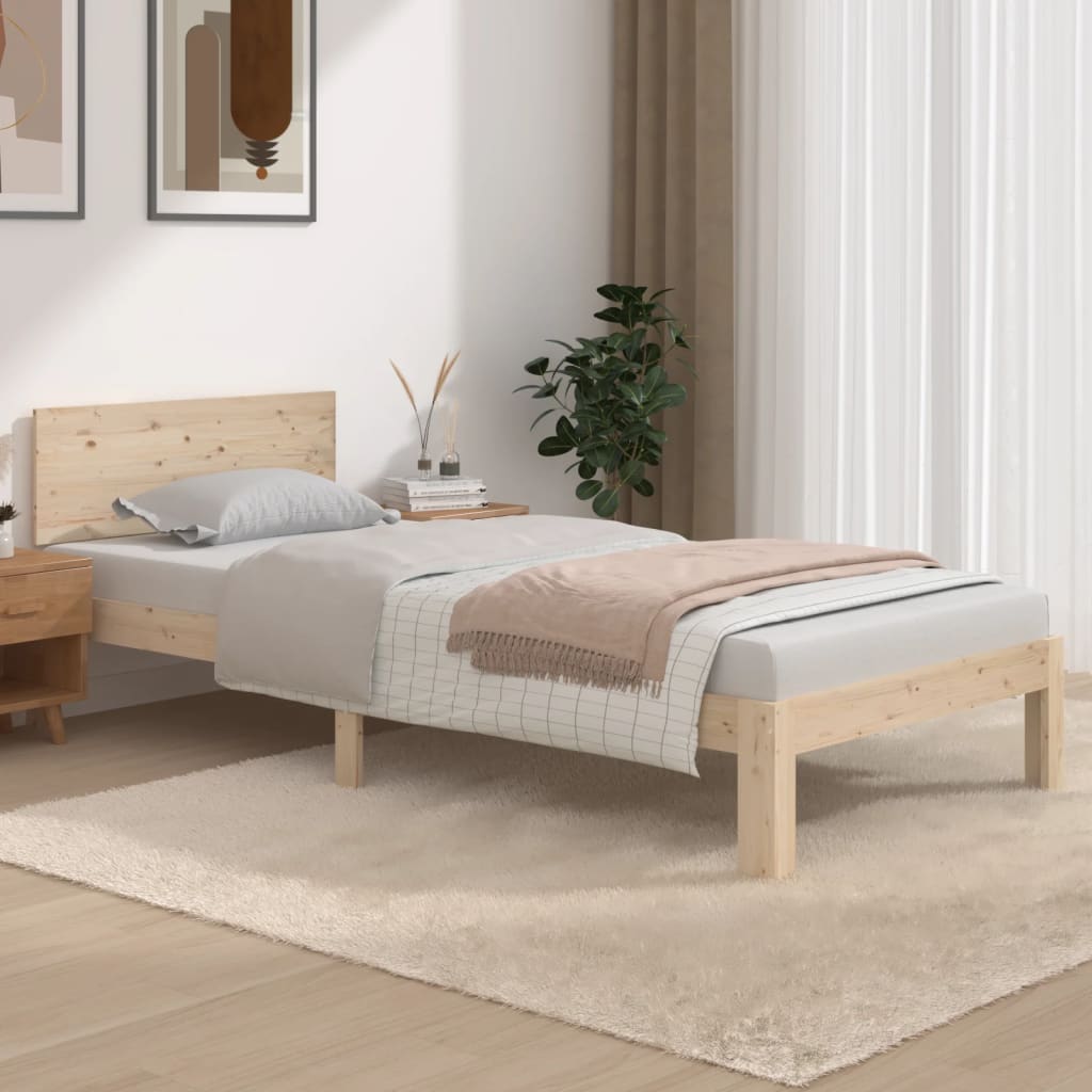 vidaXL Estructura de cama sin colchón madera maciza de pino 90x200 cm