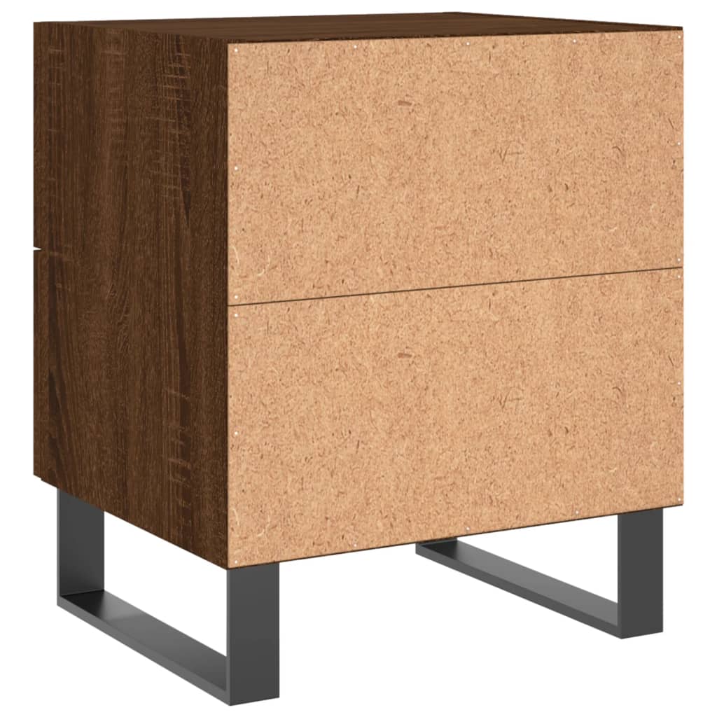 vidaXL Mesita noche 2 uds madera ingeniería marrón roble 40x35x47,5 cm