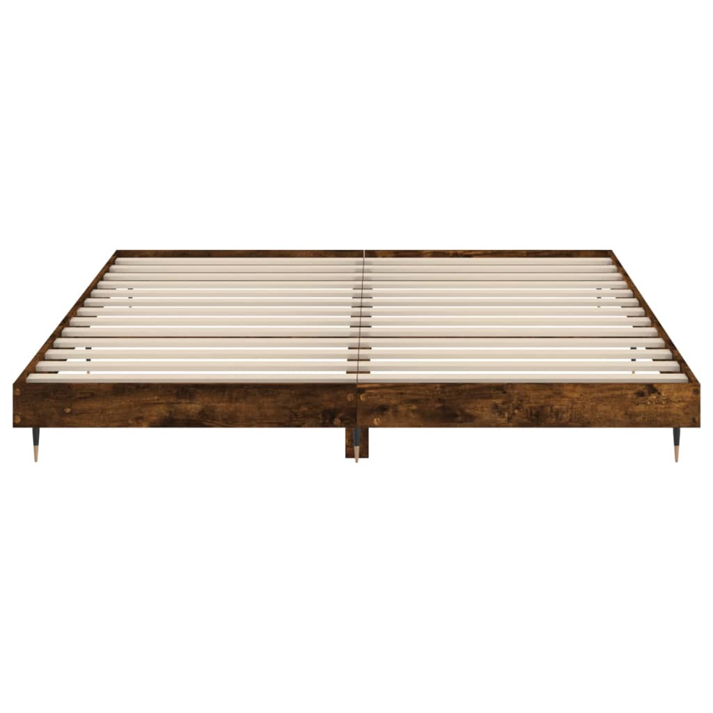 vidaXL Estructura de cama sin colchón madera roble ahumado 140x200 cm