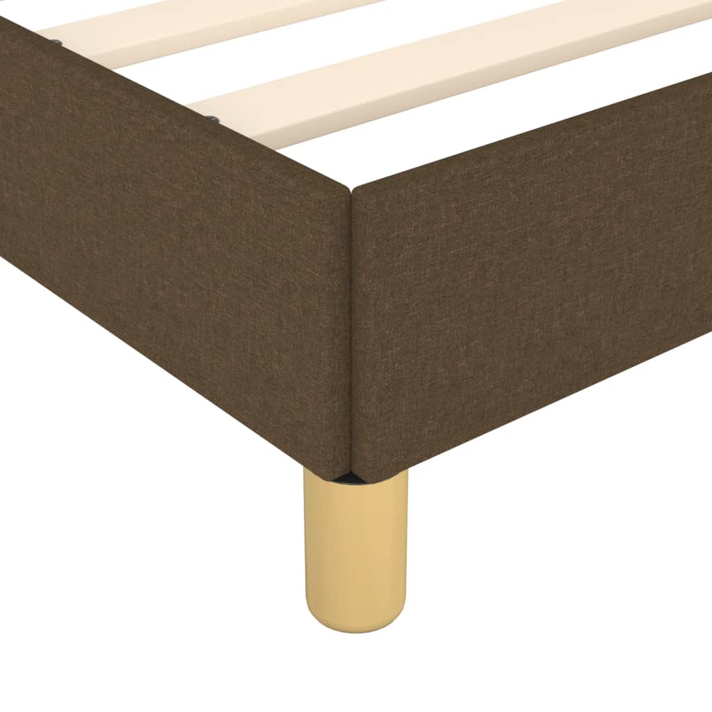 vidaXL Estructura de cama sin colchón tela marrón oscuro 90x190 cm