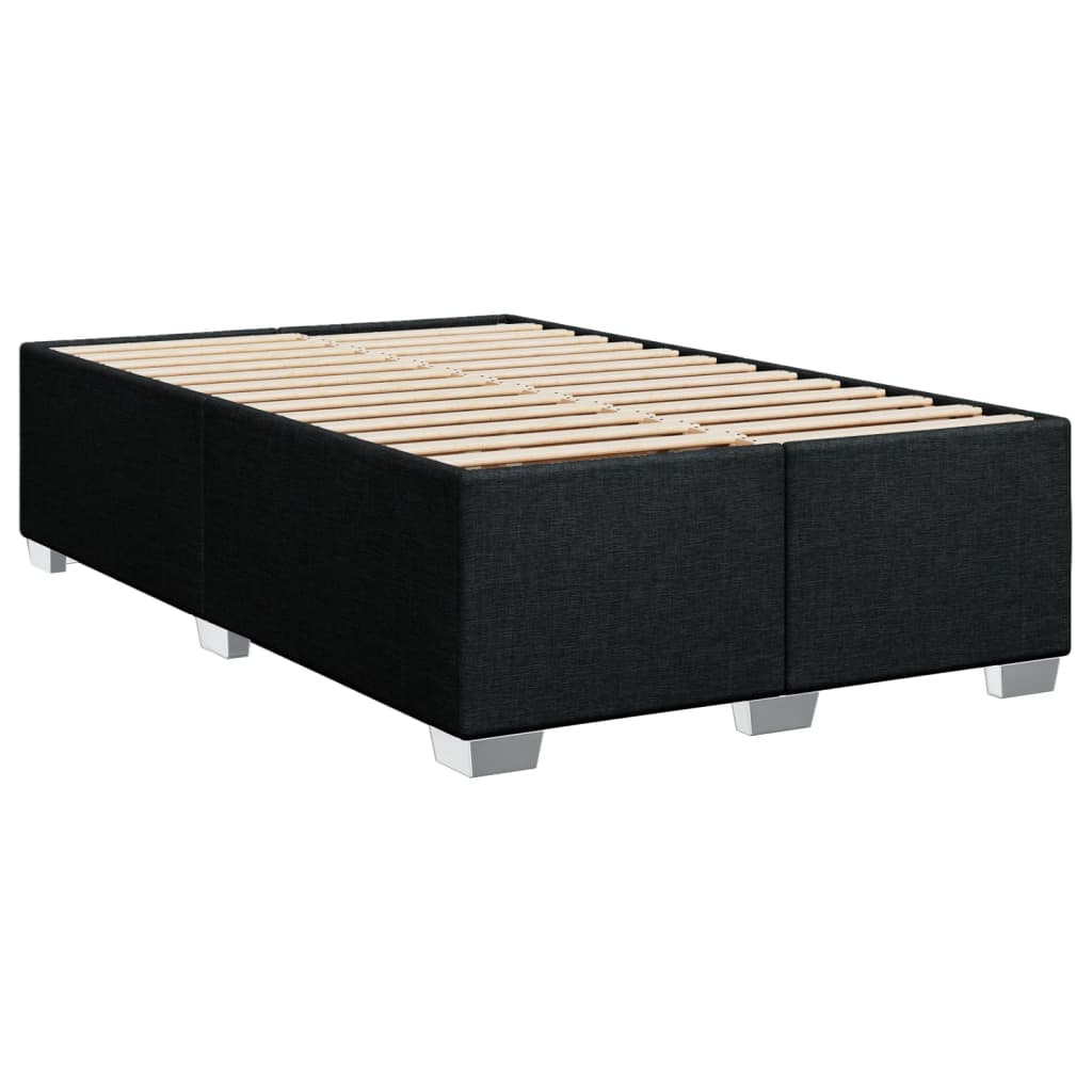 vidaXL Cama box spring con colchón tela negro 120x190 cm