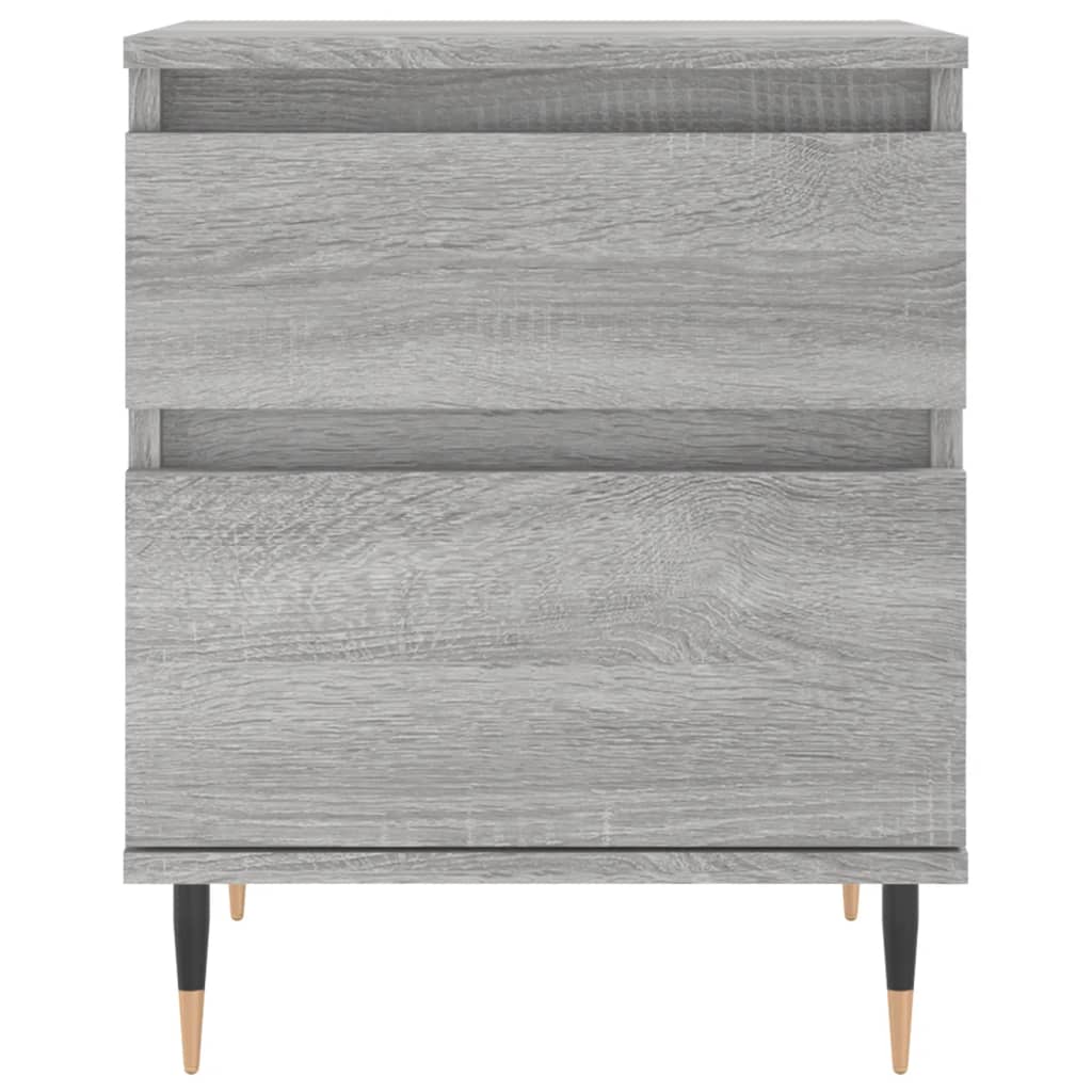 vidaXL Mesita de noche 2 uds madera ingeniería gris Sonoma 40x35x50 cm