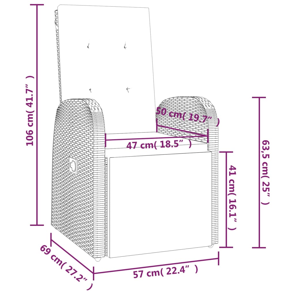 vidaXL Set comedor jardín 7 pzas y cojines ratán sintético gris