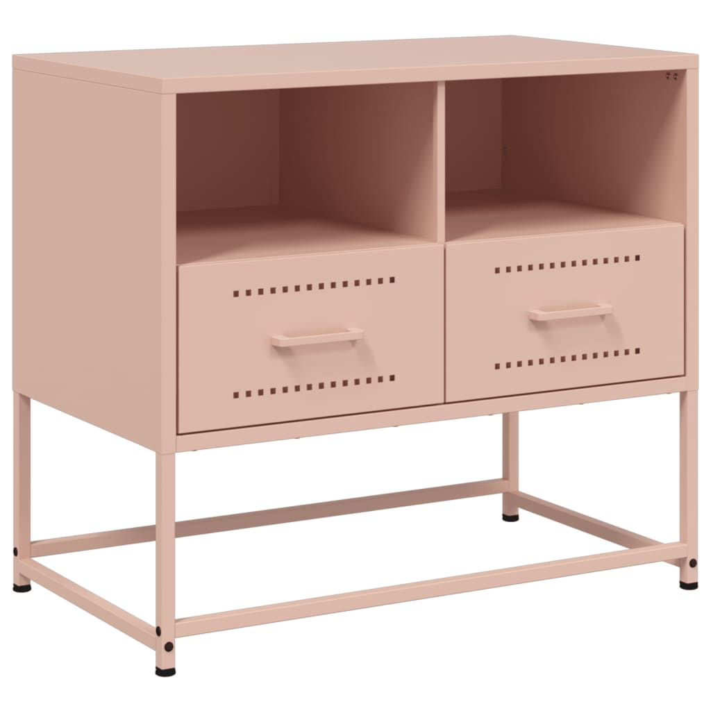 vidaXL Mueble para TV de acero rosa 68x39x60,5 cm