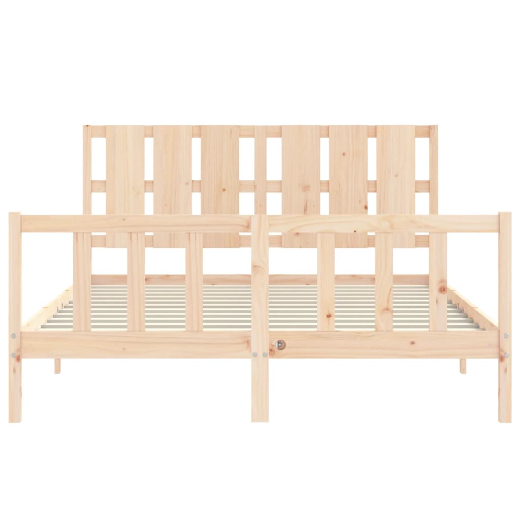 vidaXL Estructura de cama con cabecero madera maciza 160x200 cm