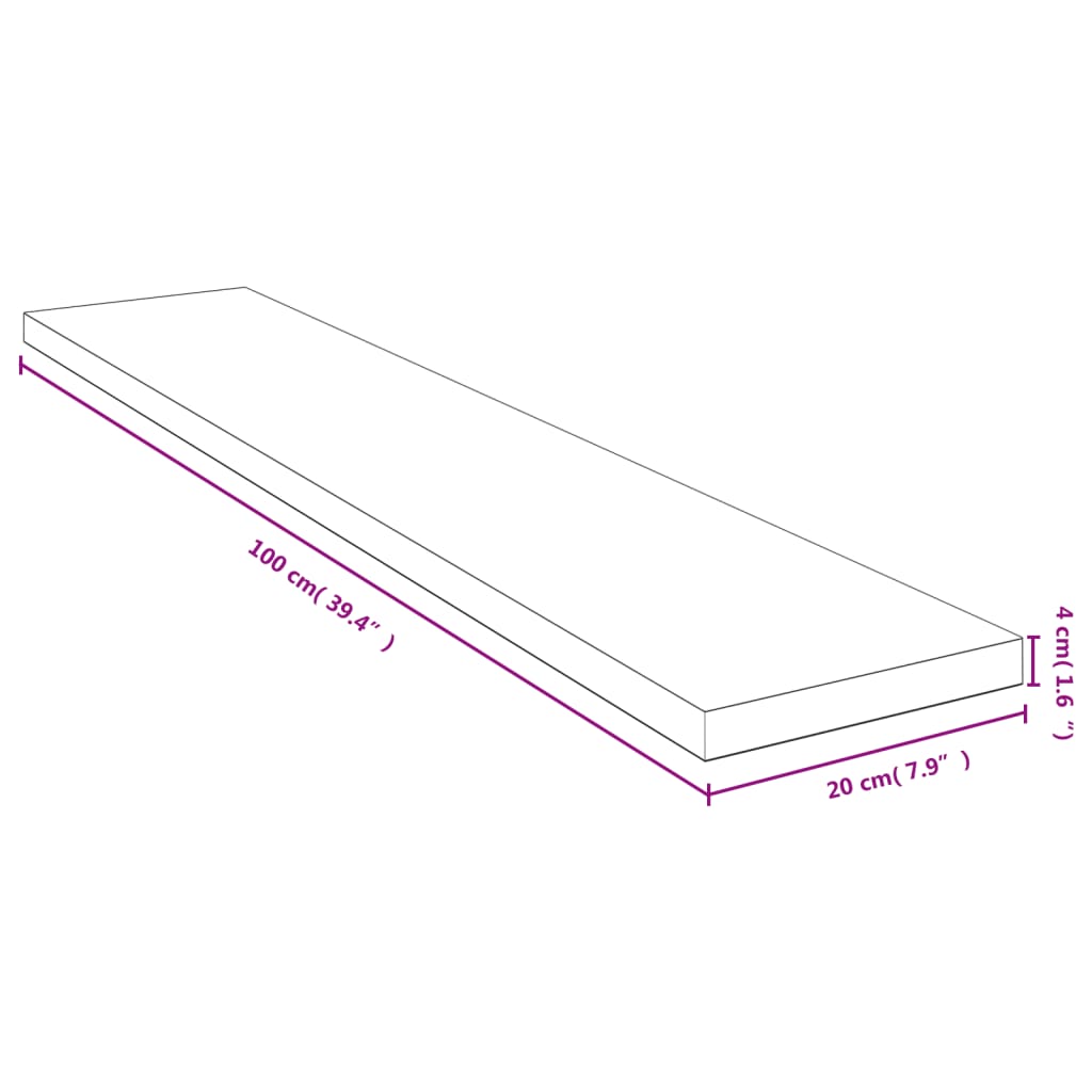 vidaXL Estante de pared de bambú 100x20x4 cm