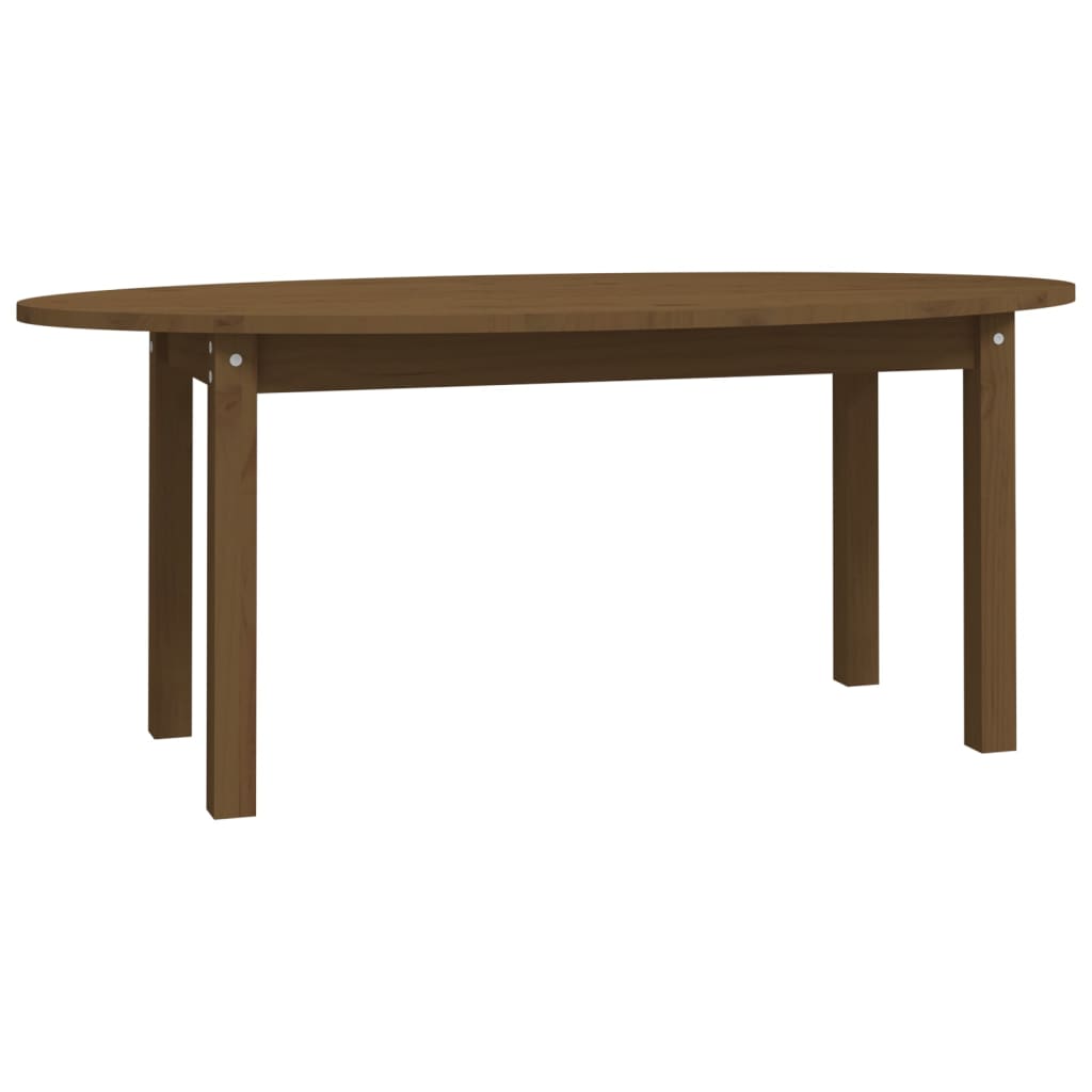 vidaXL Mesa de centro madera maciza de pino marrón miel 110x55x45 cm