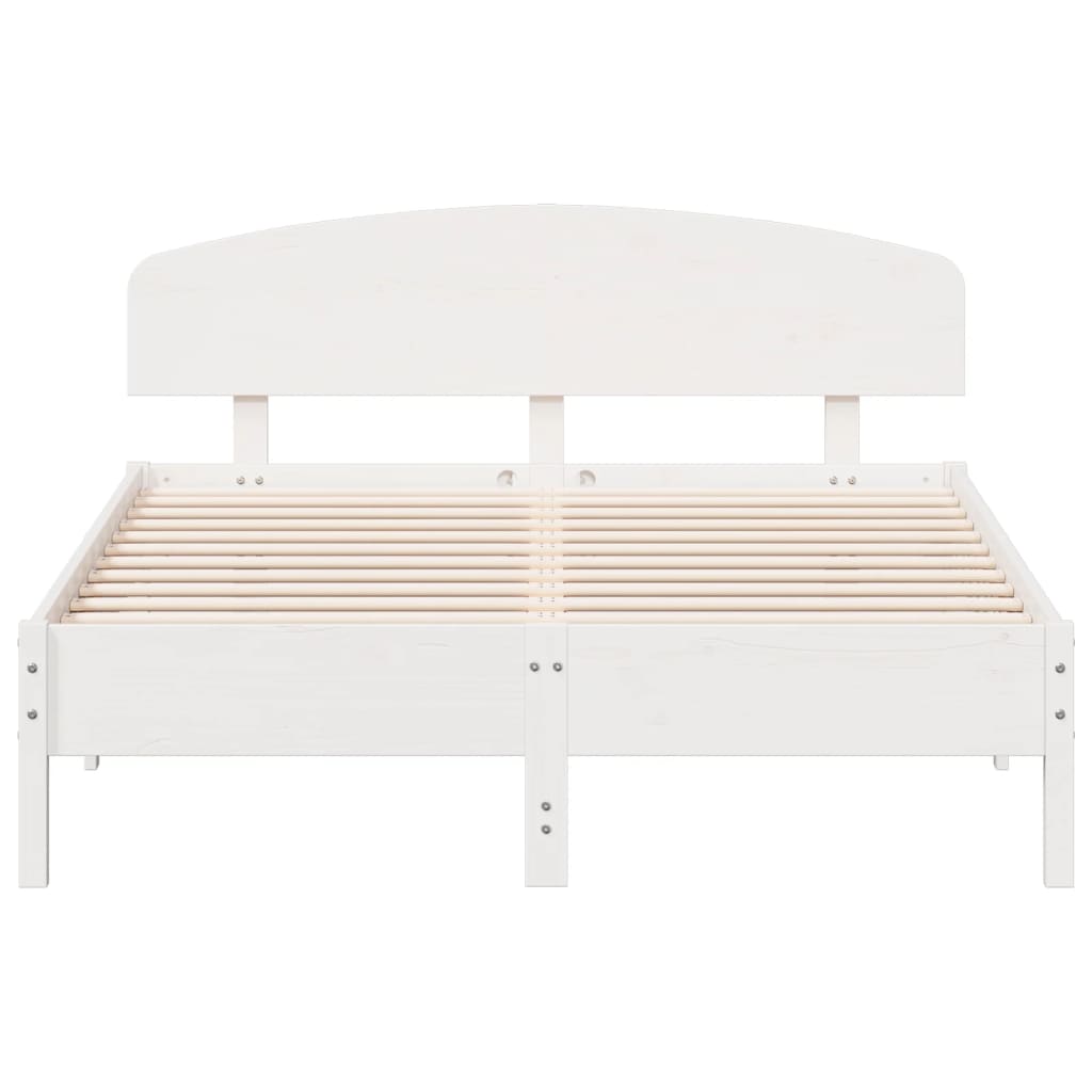 vidaXL Estructura de cama sin colchón madera de pino blanca 120x200 cm