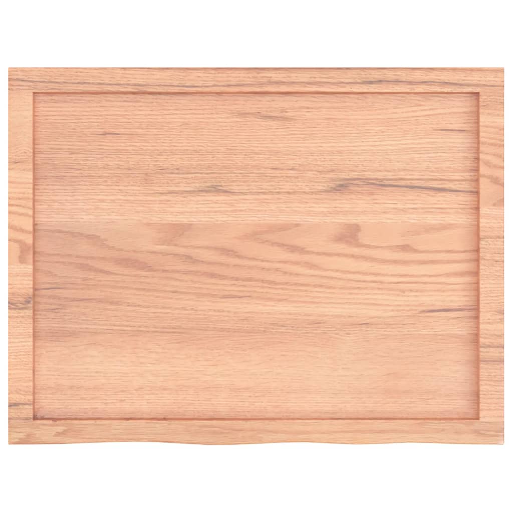 vidaXL Tablero mesa madera roble tratada marrón claro 80x60x(2-6) cm