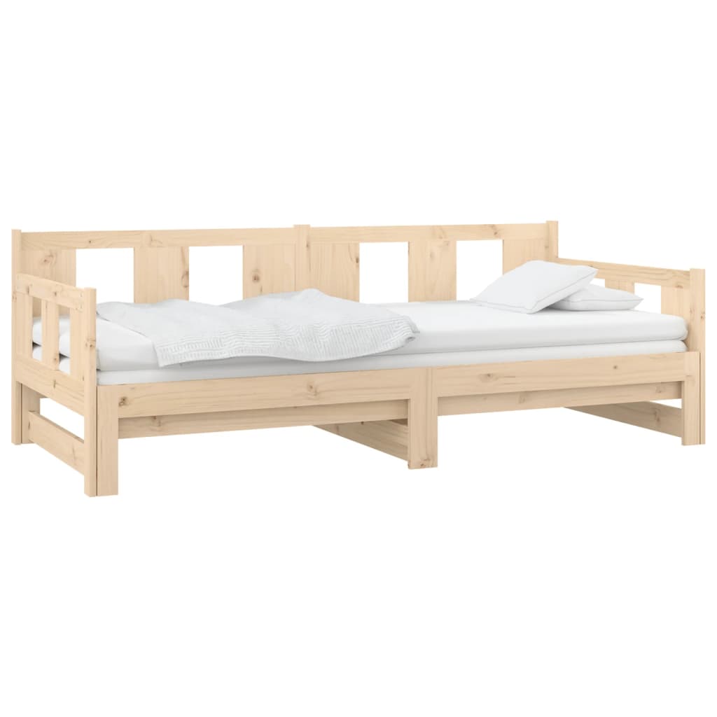 VidaXL Sofá cama extraíble madera maciza de pino 2x(90x190) cm