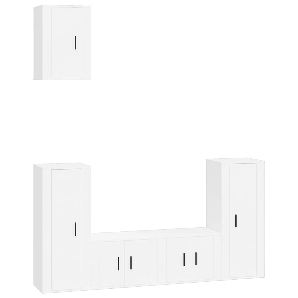 vidaXL Set de muebles para TV 5 piezas madera contrachapada blanco