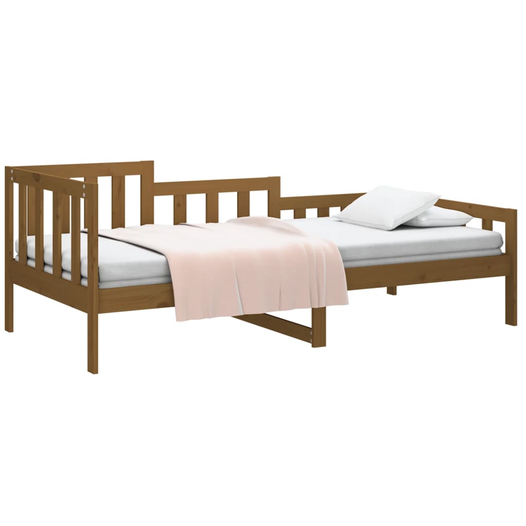 vidaXL Sofá cama de madera maciza de pino marrón miel 90x190 cm