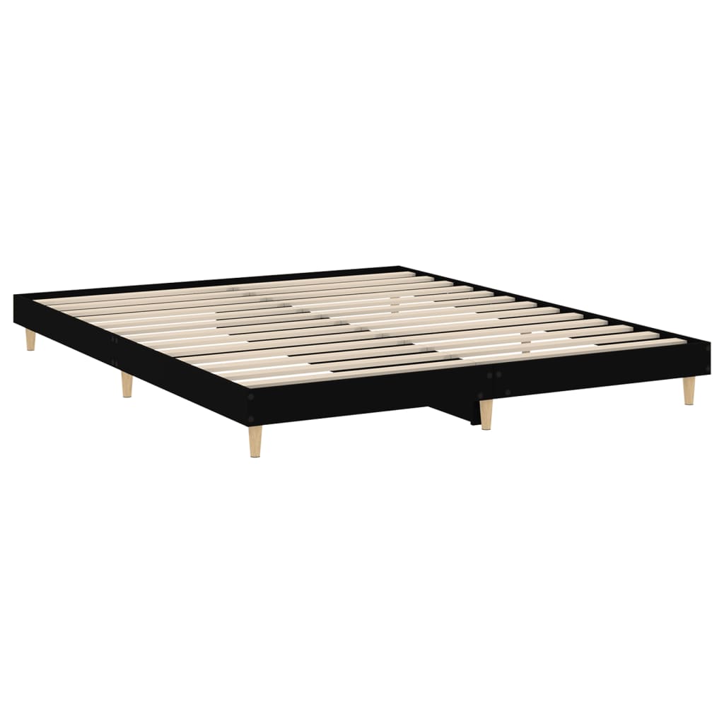 vidaXL Estructura de cama madera de ingeniería negra 150x200 cm