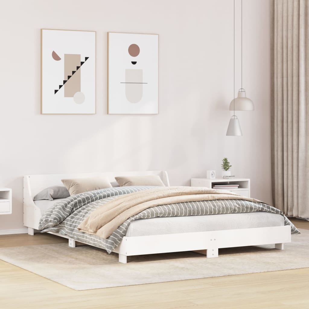 vidaXL Estructura de cama sin colchón madera de pino blanca 150x200 cm