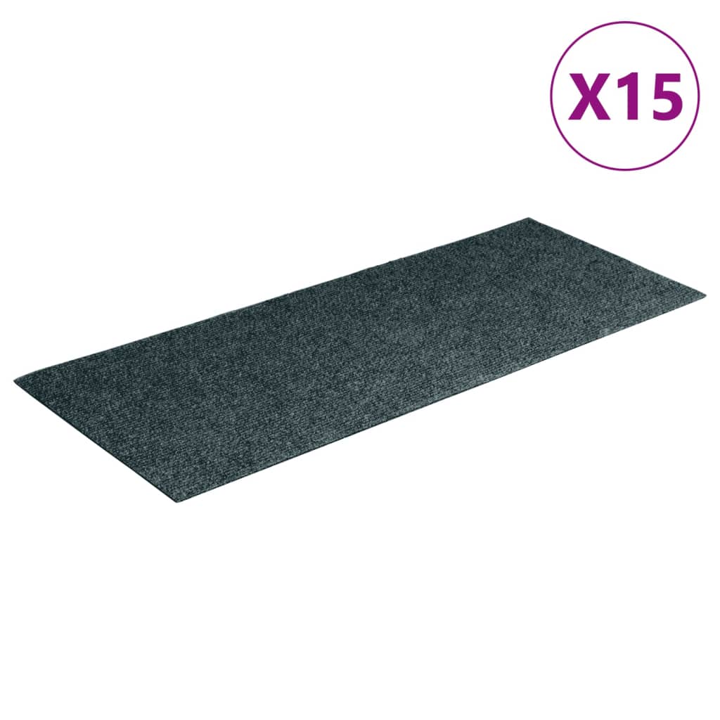 vidaXL Alfombrilla autoadhesiva escalera 15 uds verde 60x25 cm