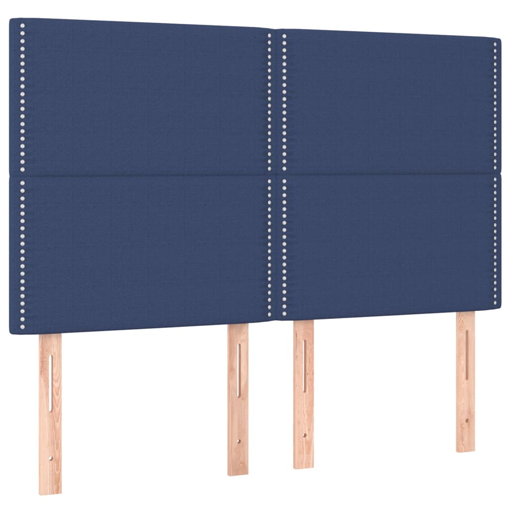 vidaXL Cabeceros 4 unidades tela azul 72x5x78/88 cm