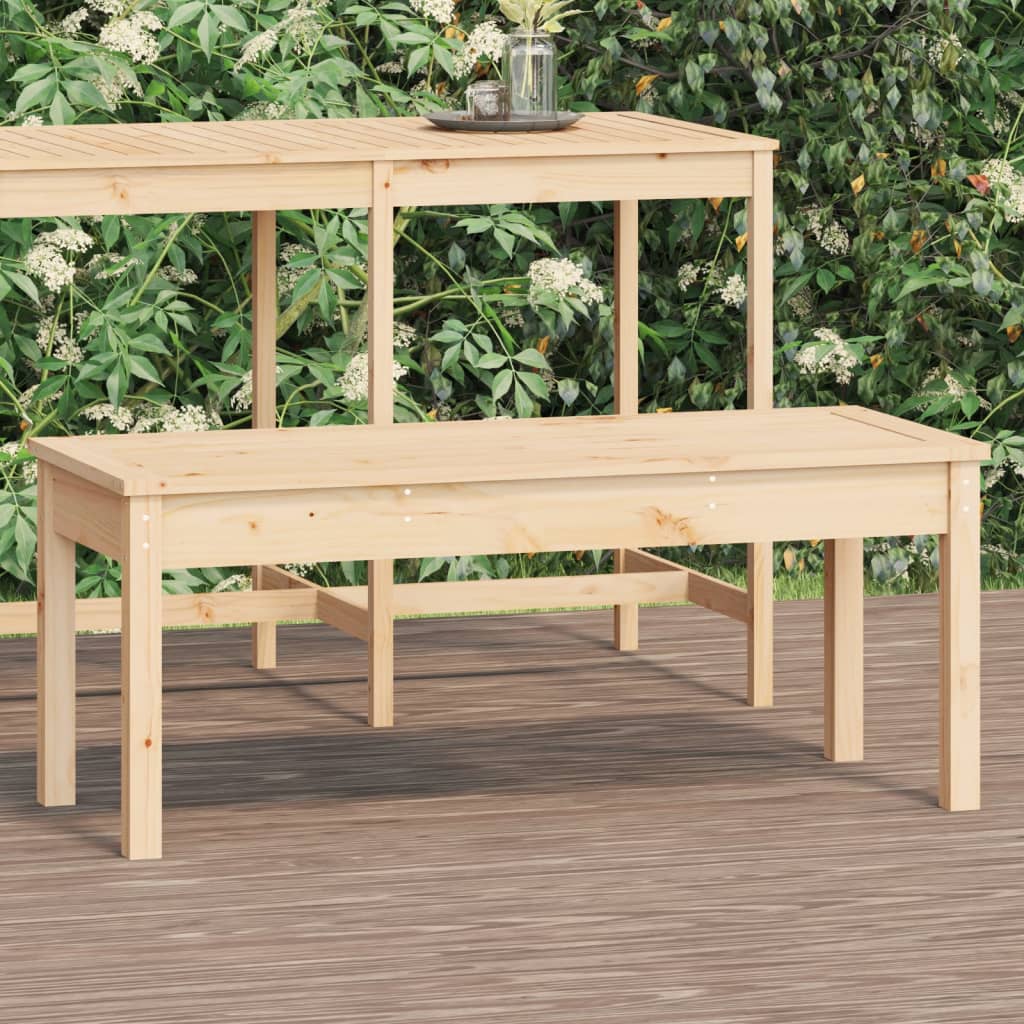 vidaXL Banco de jardín madera maciza de pino 109x44x45 cm