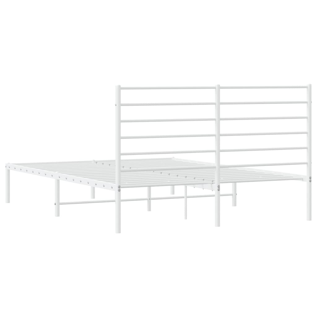 vidaXL Estructura cama sin colchón con cabecero metal blanco 140x190cm