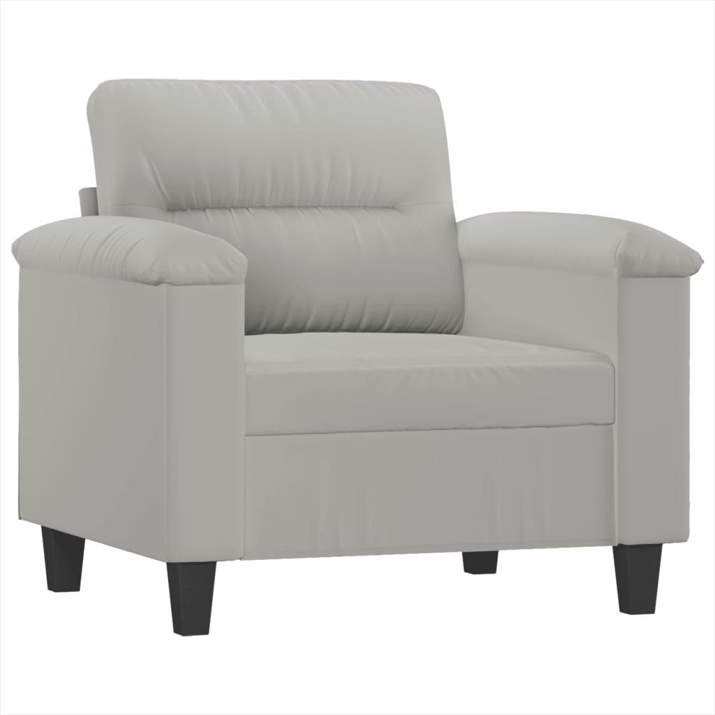 vidaXL Sillón de tela microfibra gris claro 60 cm