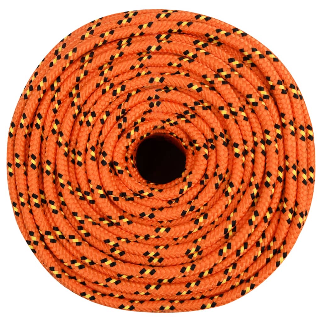 vidaXL Cuerda de barco polipropileno naranja 8 mm 25 m