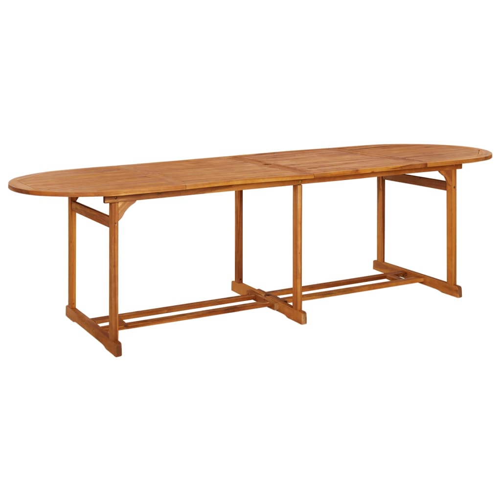 vidaXL Set comedor de jardín 11piezas madera maciza acacia 280x90x75cm