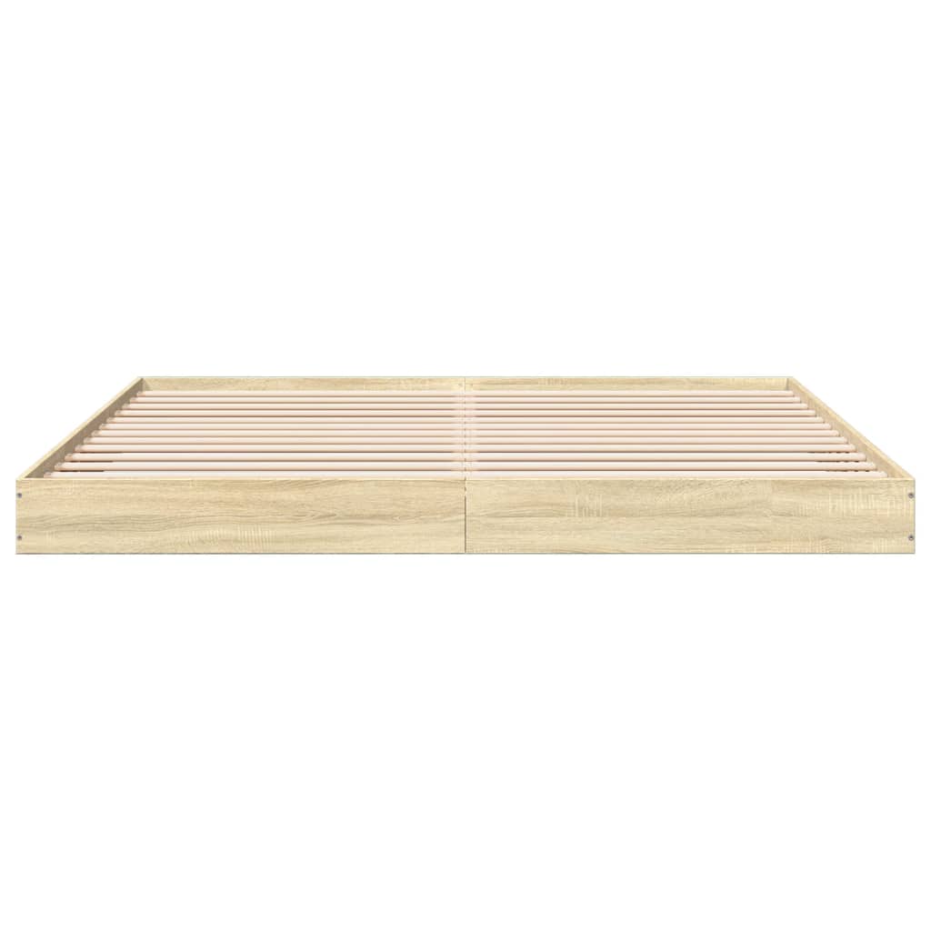 vidaXL Estructura de cama madera de ingeniería roble Sonoma 200x200 cm