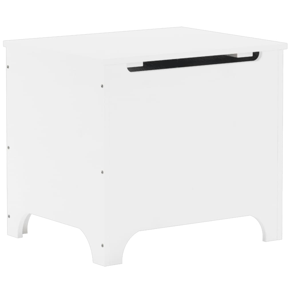 vidaXL Caja de almacenaje y tapa RANA madera maciza blanca 60x49x54 cm