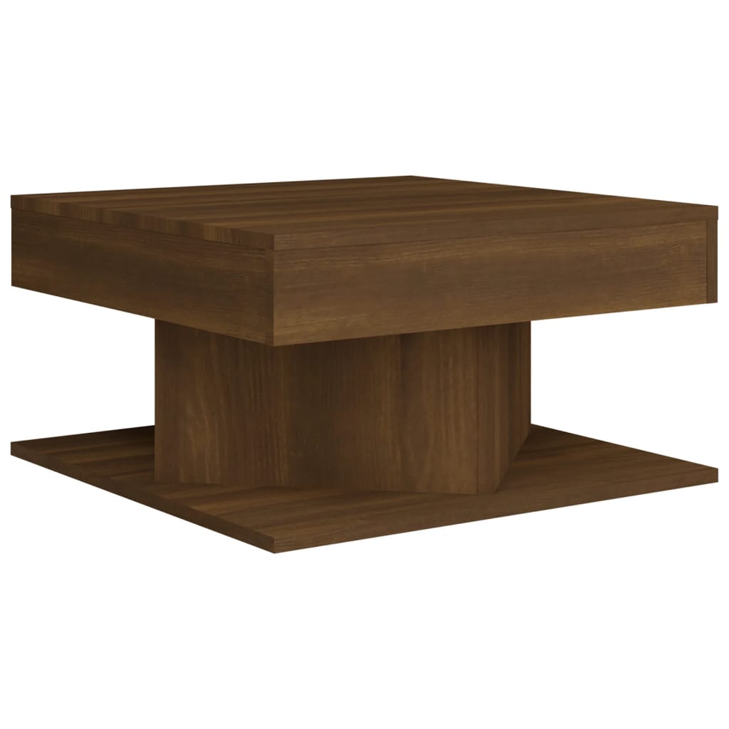 vidaXL Mesa de centro madera contrachapada roble marrón 57x57x30 cm