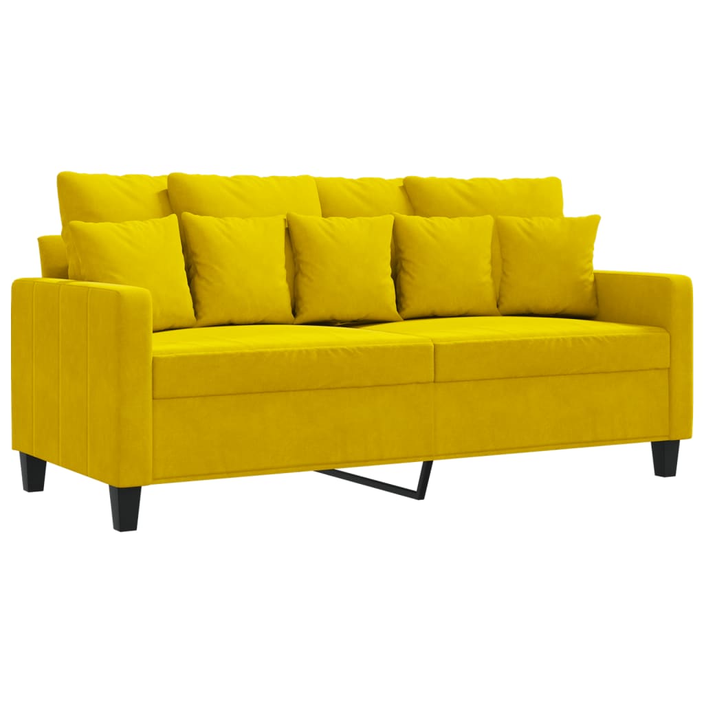 vidaXL Sofá de 2 plazas terciopelo amarillo 140 cm