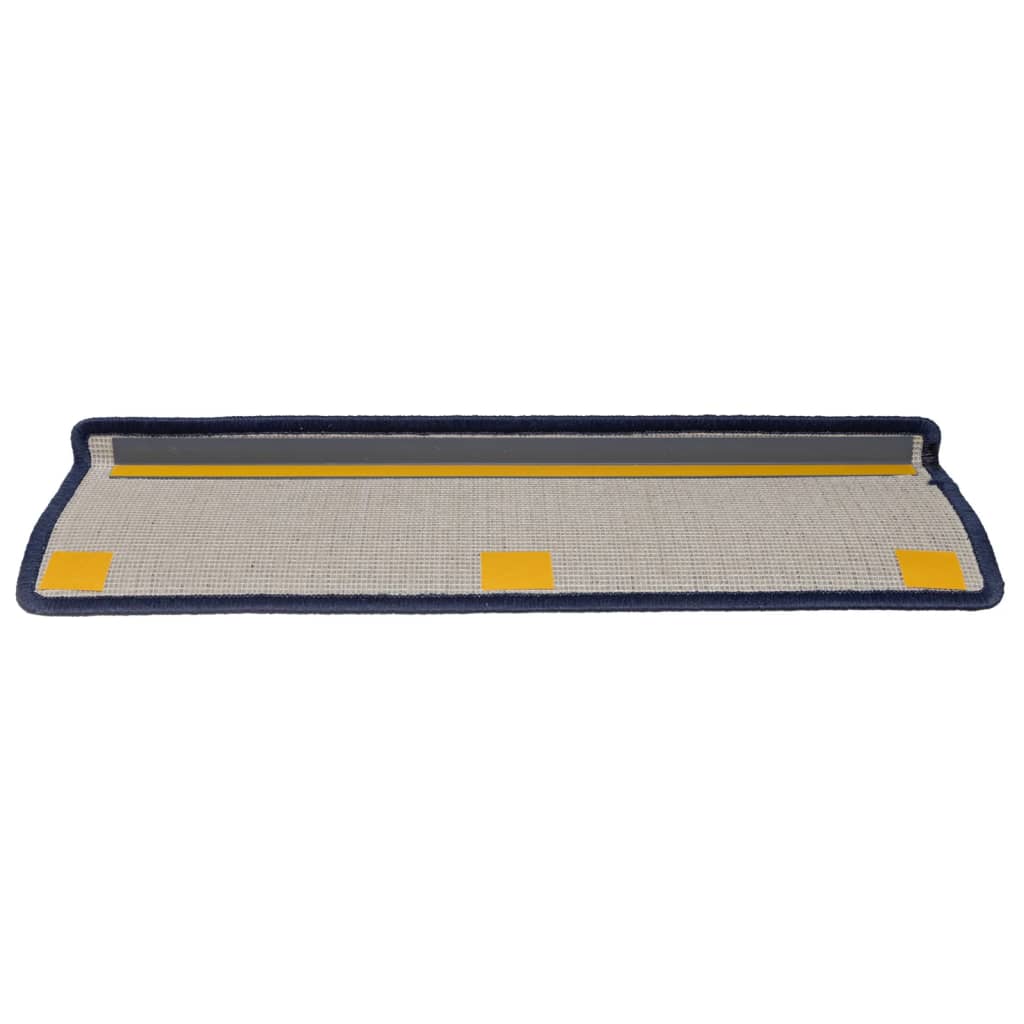 vidaXL Alfombras de peldaños de escalera 15 uds gris y azul 65x21x4 cm