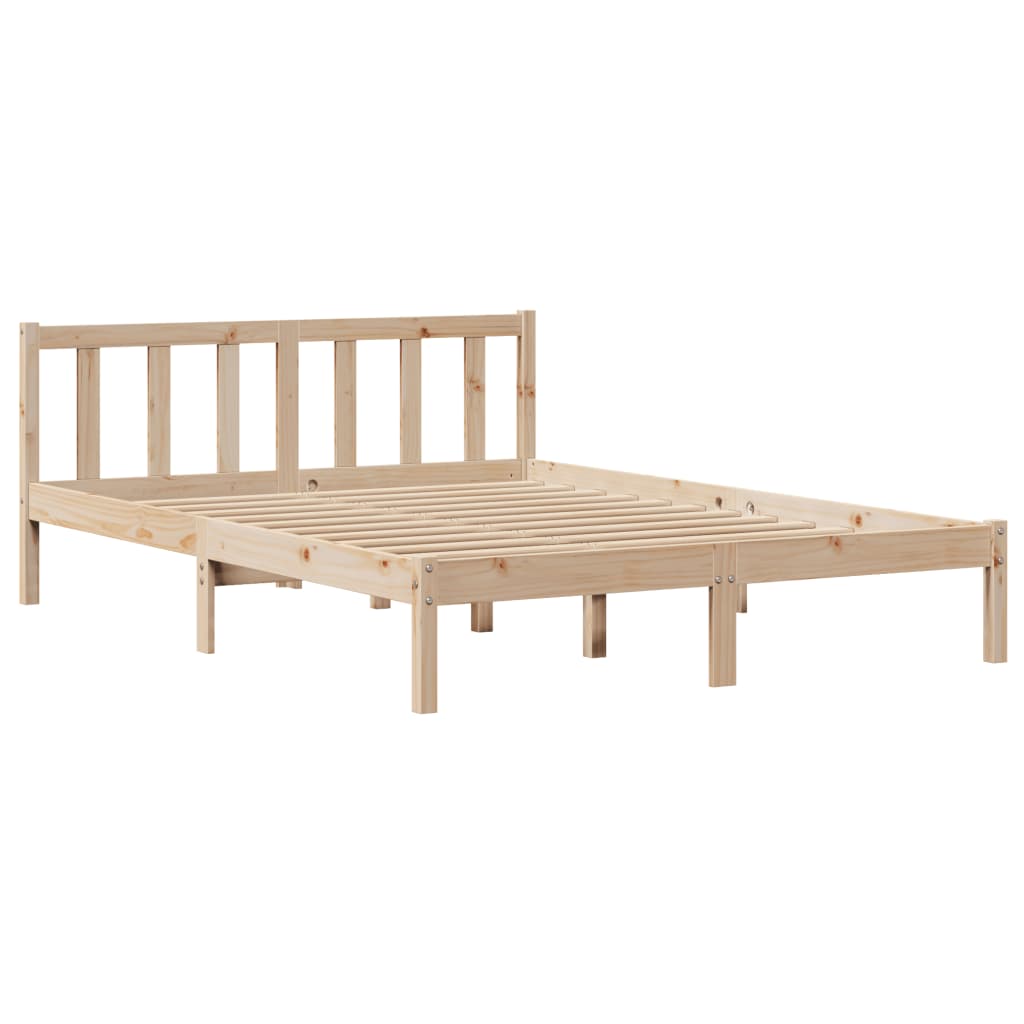 vidaXL Estructura de cama sin colchón madera maciza de pino 160x200 cm