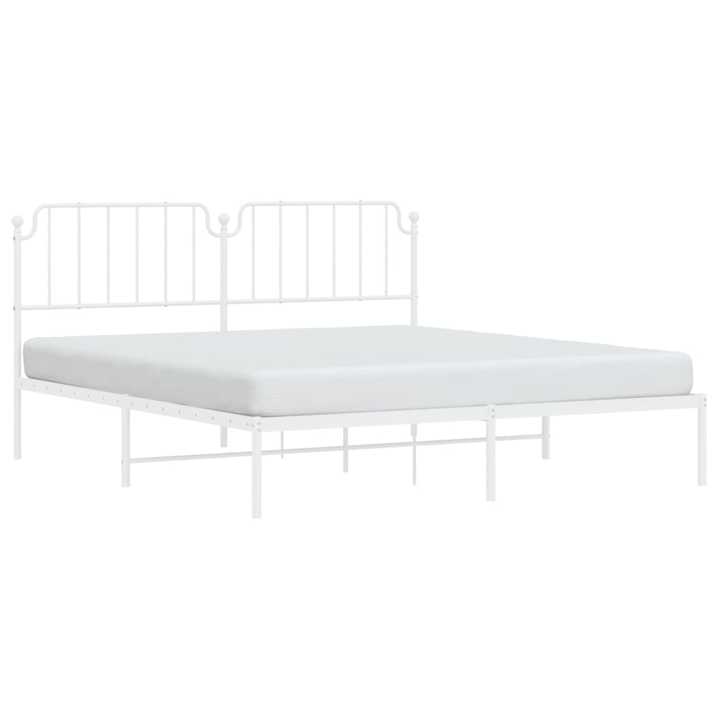 vidaXL Estructura cama sin colchón con cabecero metal blanco 180x200cm