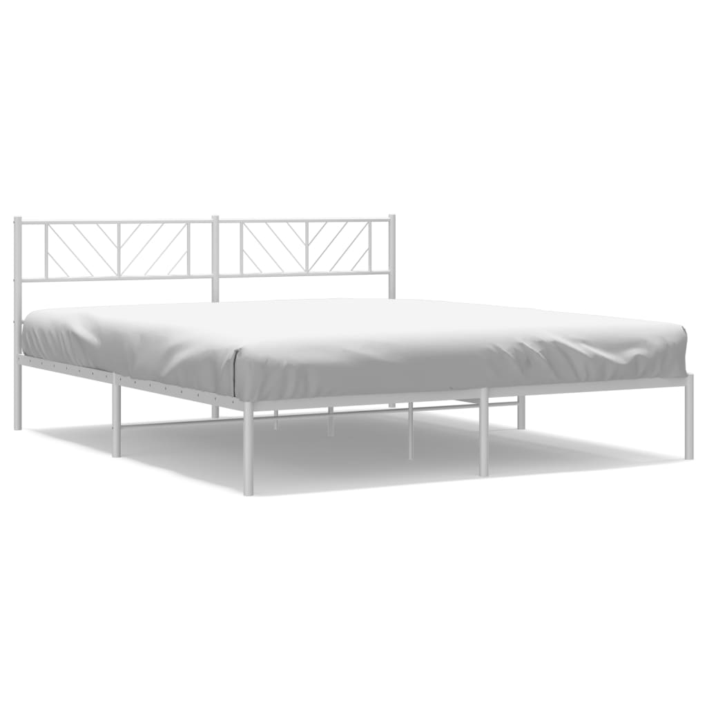 vidaXL Estructura cama sin colchón con cabecero metal blanco 183x213cm