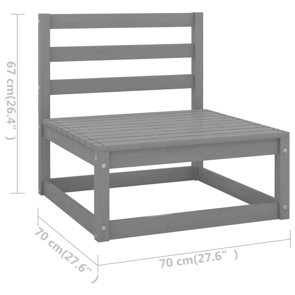 vidaXL Muebles de jardín 8 pzas y cojines madera maciza pino