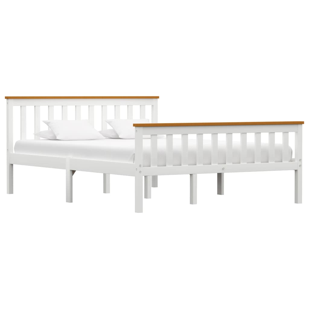 vidaXL Estructura de cama sin colchón madera de pino blanco 140x200 cm