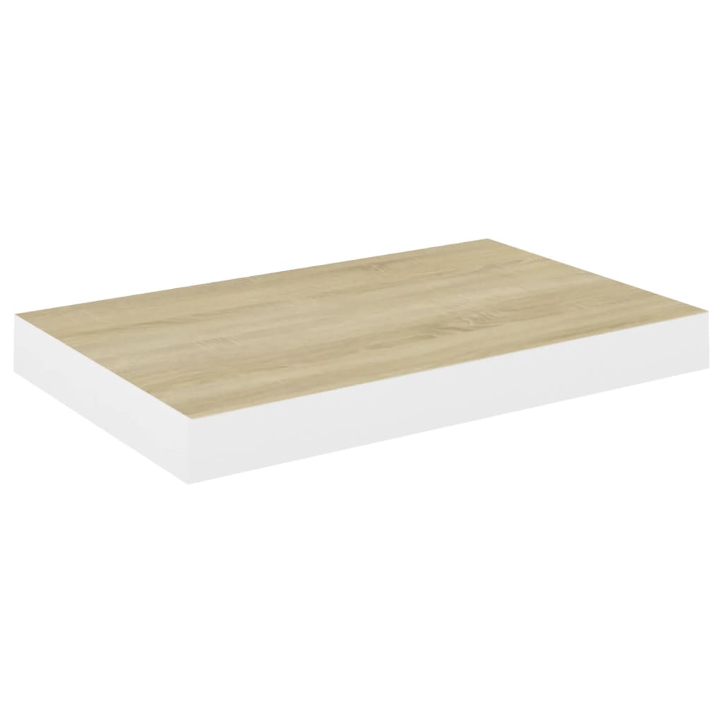 vidaXL Estante flotante de pared 4 uds MDF roble y blanco 40x23x3,8 cm