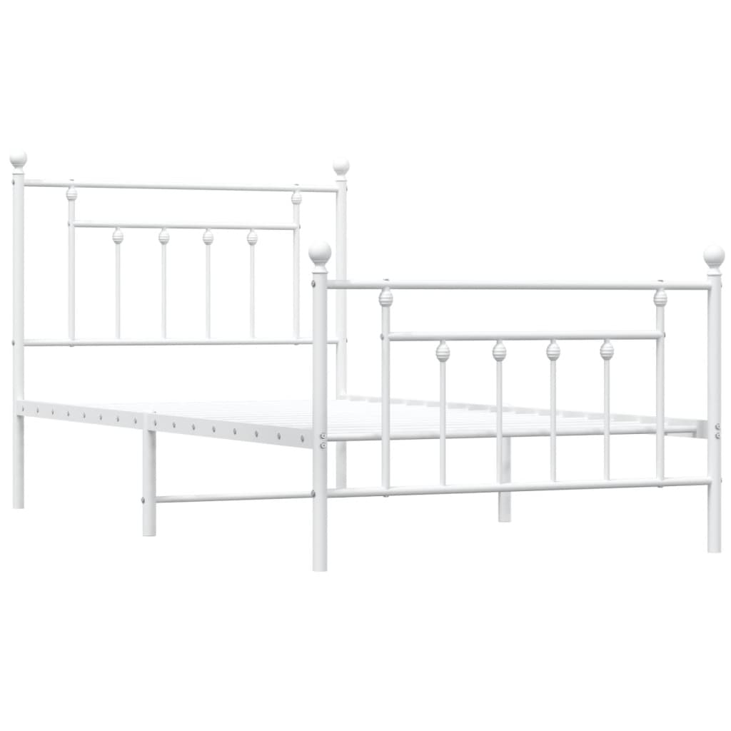 vidaXL Estructura cama sin colchón con estribo metal blanco 100x190 cm