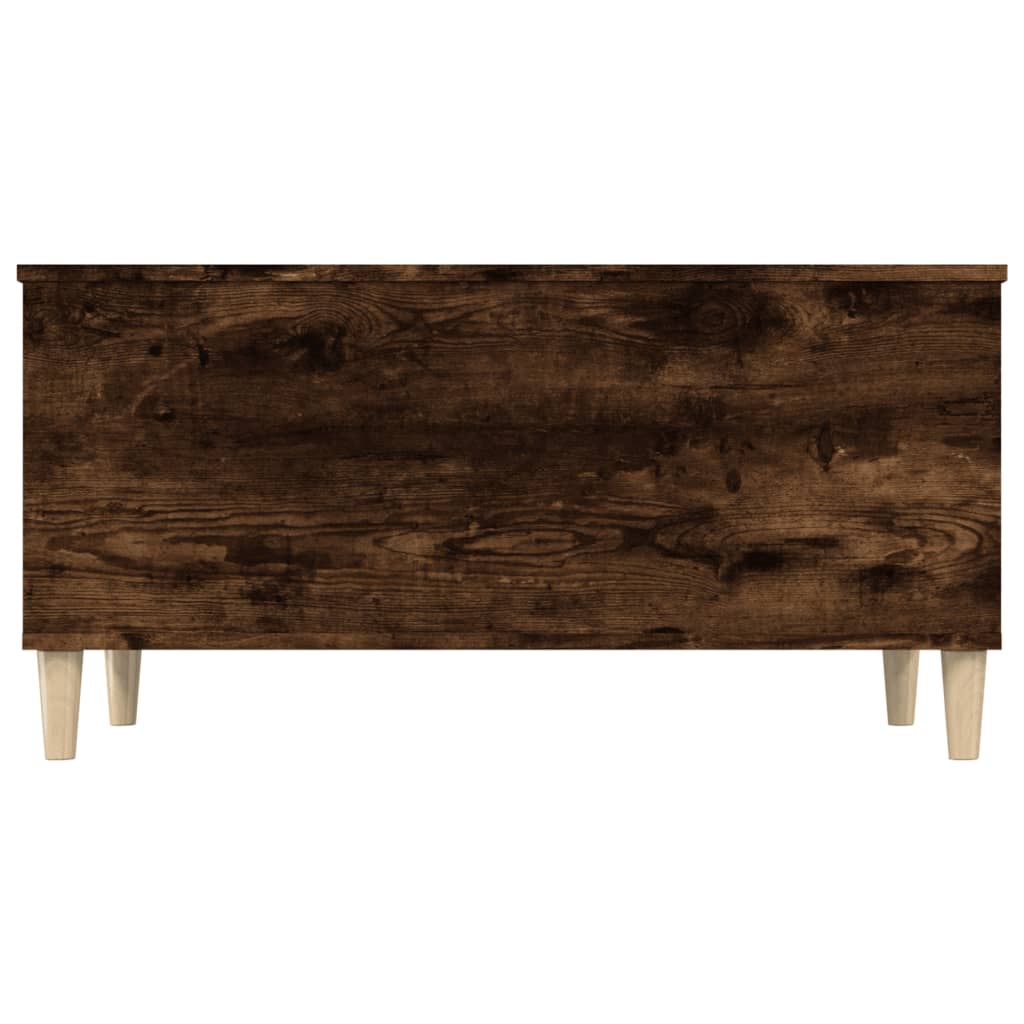 vidaXL Mesa de centro madera contrachapada roble ahumado 90x44,5x45 cm