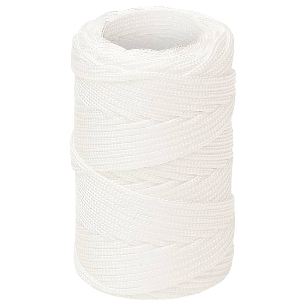 vidaXL Cuerda de barco polipropileno blanco intenso 2 mm 50 m