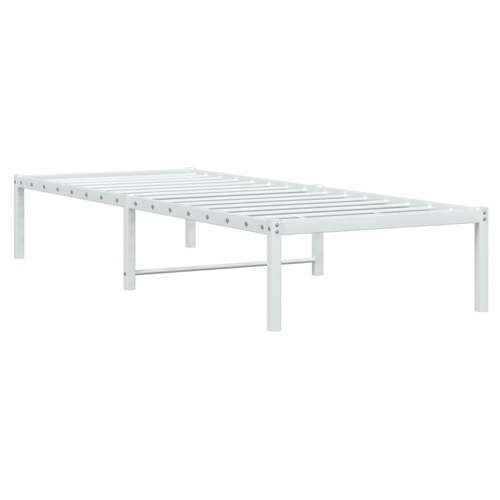 vidaXL Estructura de cama metal blanco 75x190 cm