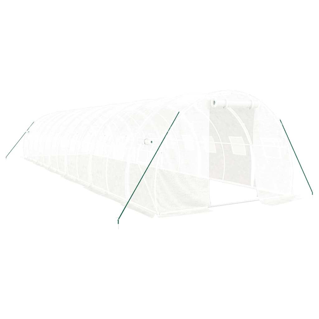 vidaXL Invernadero con estructura de acero blanco 36 m² 12x3x2 m