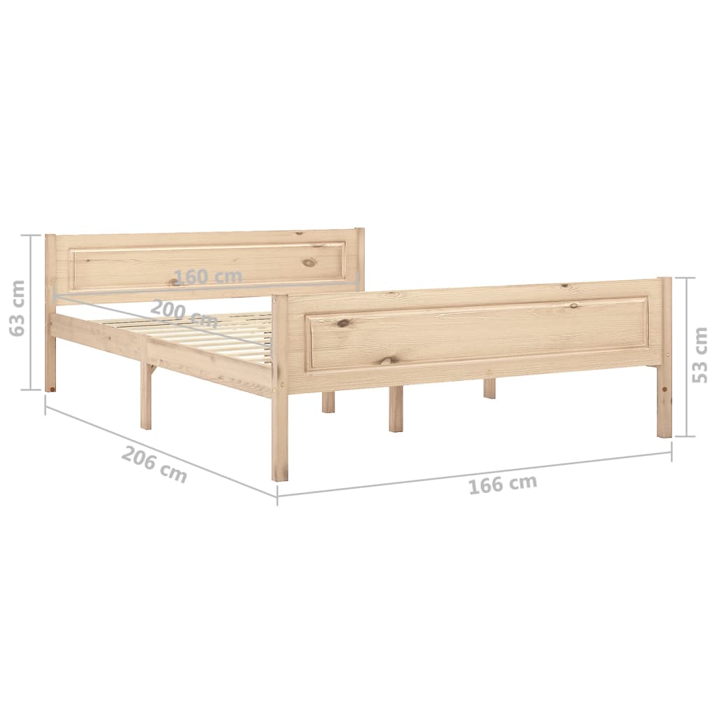 vidaXL Estructura de cama de madera maciza de pino 160x200 cm