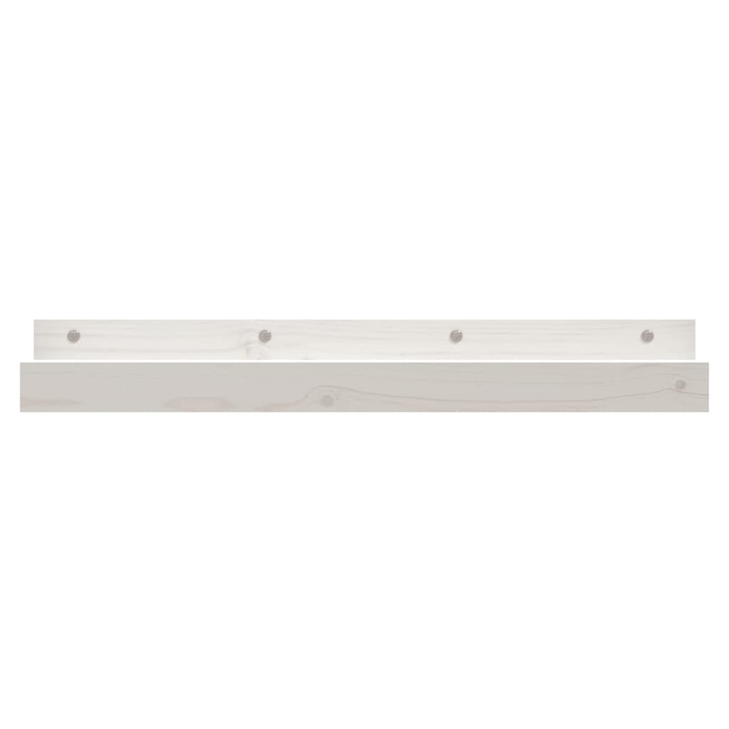 vidaXL Estantes de pared 2 uds madera maciza de pino blanco 80x12x9 cm