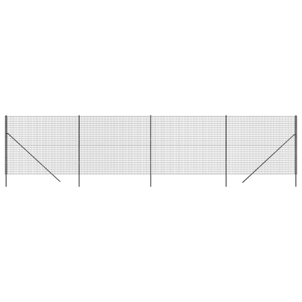 vidaXL Cerca de alambre de acero galvanizado gris antracita 2x10 m