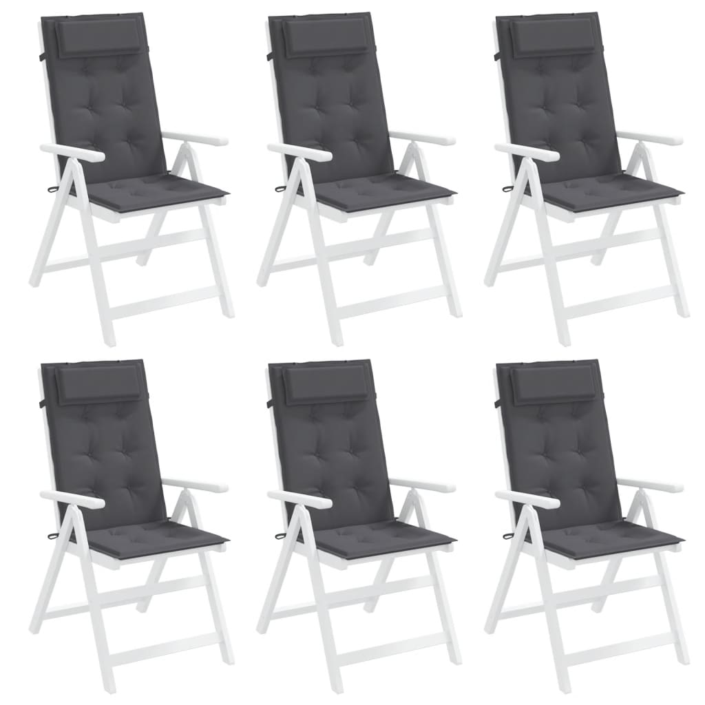 vidaXL Cojines de silla respaldo alto 6 uds tela Oxford gris antracita